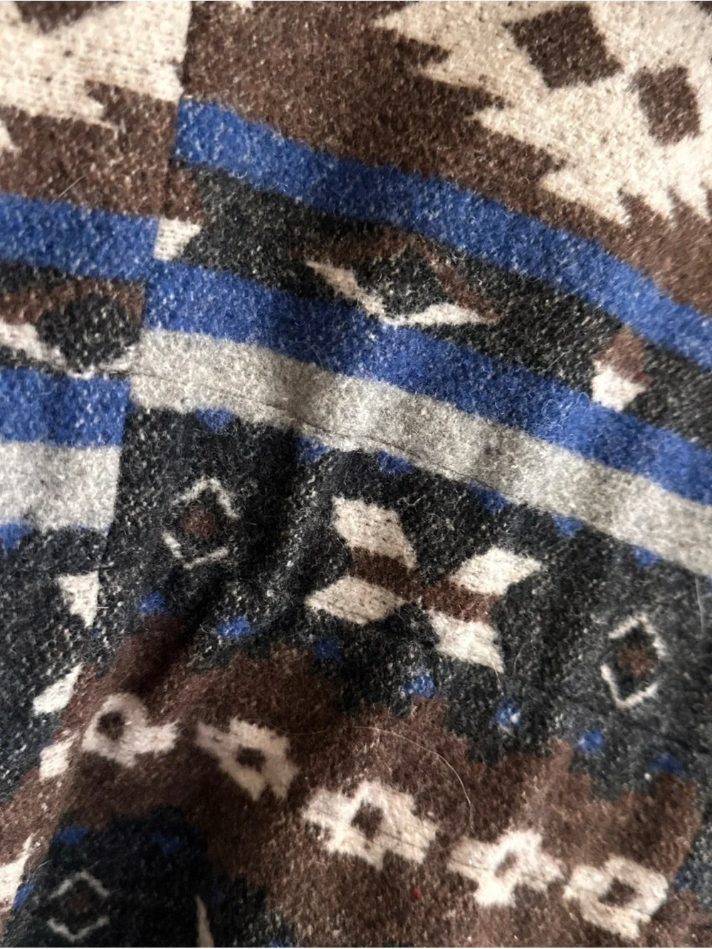 Hydraulic Coat Jacket Medium Aztec Southwestern Tribal Faux Fur Hooded Fall